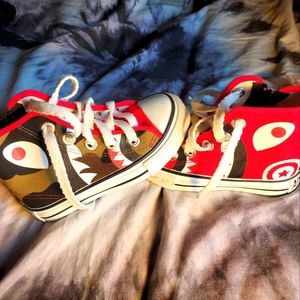Rare Bape Bathing Ape kids two tone shark face shoes